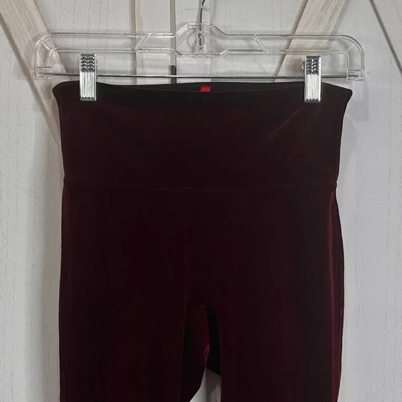 Spanx Velvet Leggings in Burgundy - Picture 6 of 9